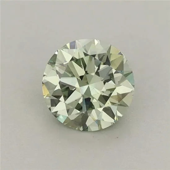 0.74ct Round Lab Grown Diamond (Colour Fancy Vivid Green, Clarity VS1, Cut EX, IGI Certified)