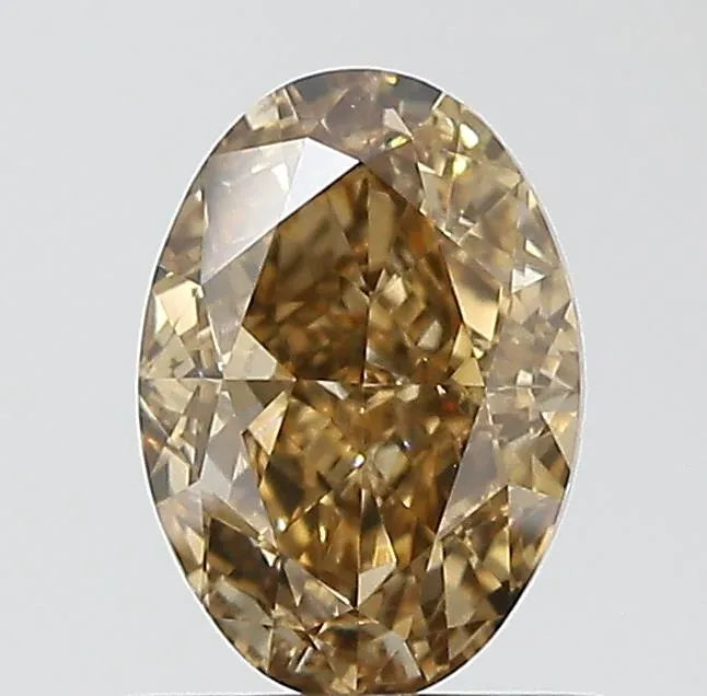 0.77ct Oval Natural Diamond (Colour Fancy Dark Yellowish Brown, Clarity VS2, GIA Certified)