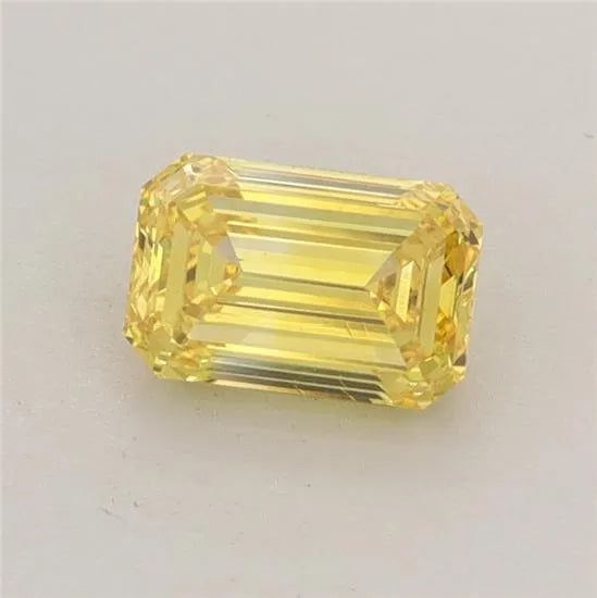 0.79ct Emerald Lab Grown Diamond (Colour Fancy Intense Yellow, Clarity VS1, IGI Certified)