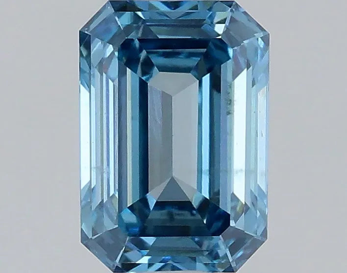 0.85ct Emerald Lab Grown Diamond (Colour Fancy Vivid Blue, Clarity VS2, IGI Certified)