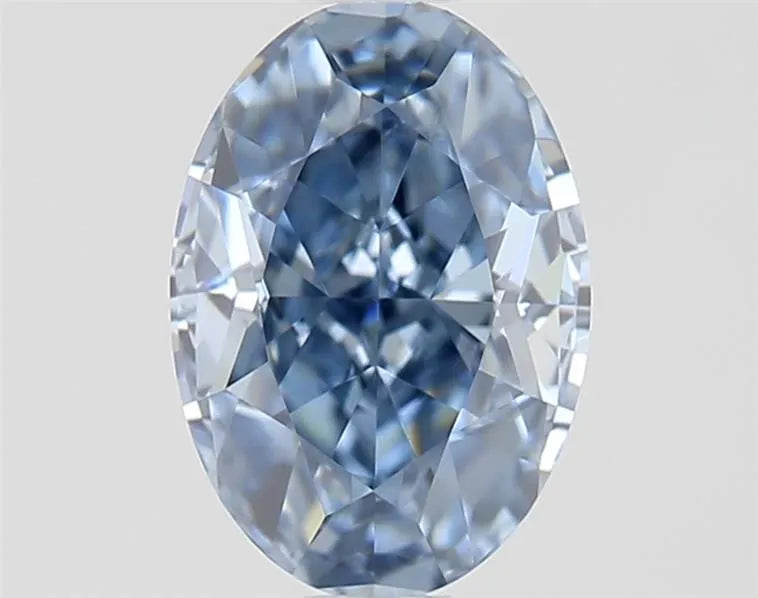 0.87ct Oval Natural Diamond (Colour Fancy Vivid Blue, Clarity VS1, GIA Certified)
