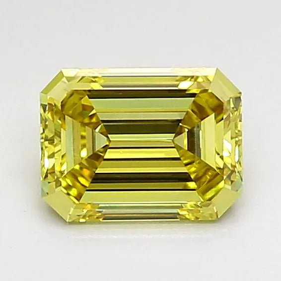 0.94ct Emerald Lab Grown Diamond (Colour Fancy Intense Yellow, Clarity VVS2, IGI Certified)