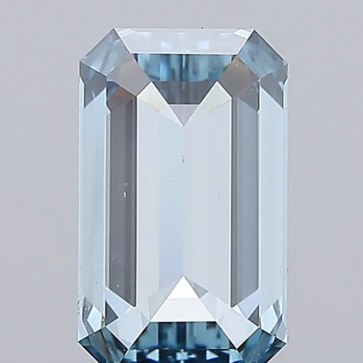 0.94ct Emerald Lab Grown Diamond (Colour Fancy Vivid Blue, Clarity VVS2, IGI Certified)