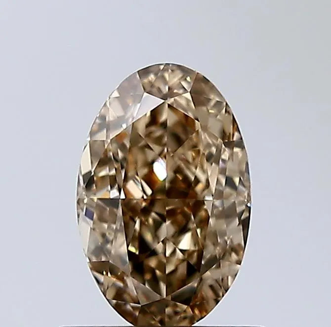 0.96ct Oval Natural Diamond (Colour Fancy Yellowish Brown, Clarity VVS1, GIA Certified)