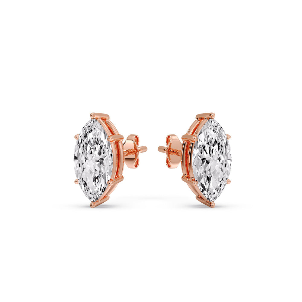 Marquise Diamond 6 Prong Stud Earrings
