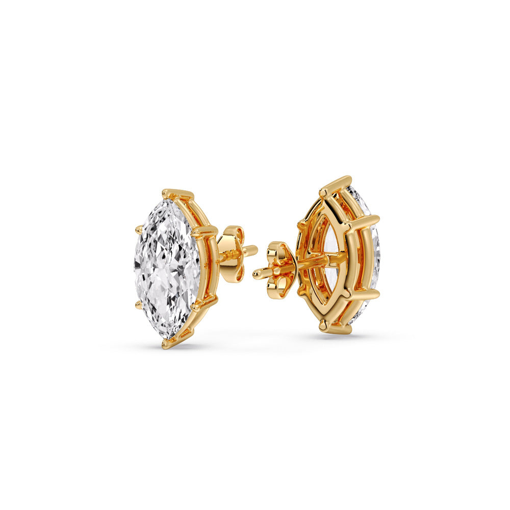Marquise Diamond 6 Prong Stud Earrings