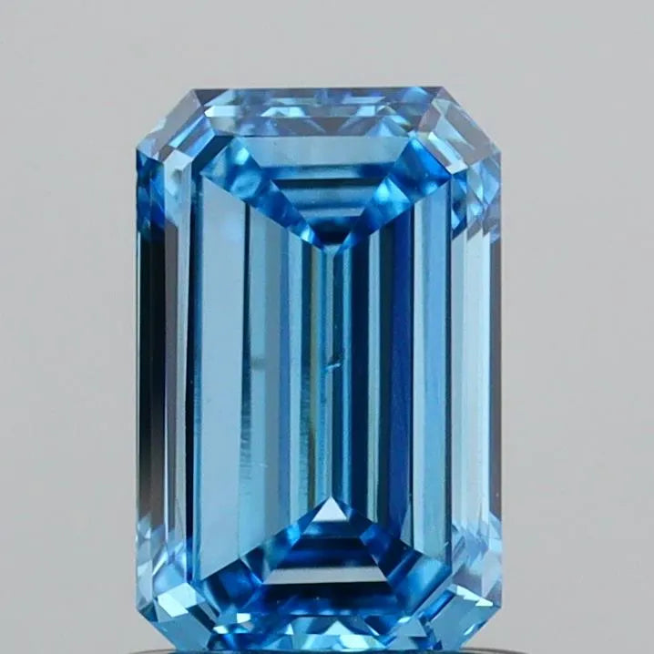 1.00ct Emerald Lab Grown Diamond (Colour Fancy Vivid Blue, Clarity VS2, IGI Certified)