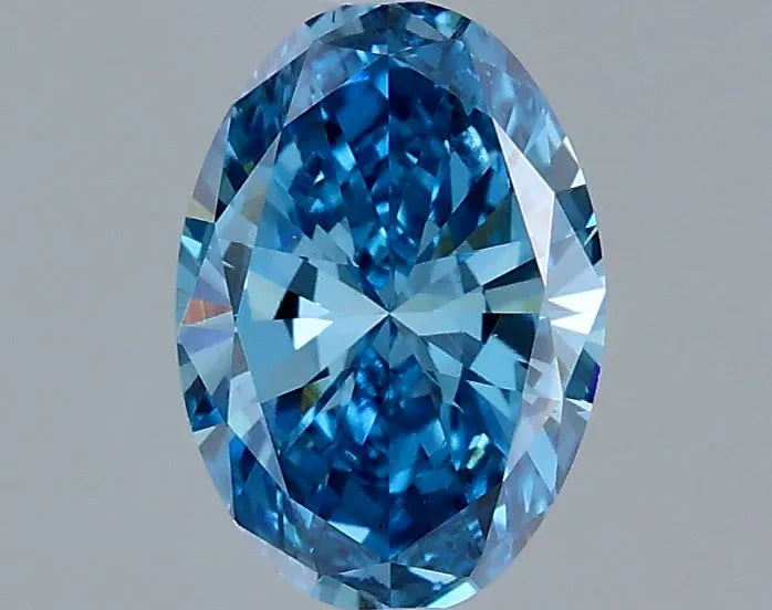 1.00ct Oval Lab Grown Diamond (Colour Fancy Vivid Blue, Clarity VS2, IGI Certified)