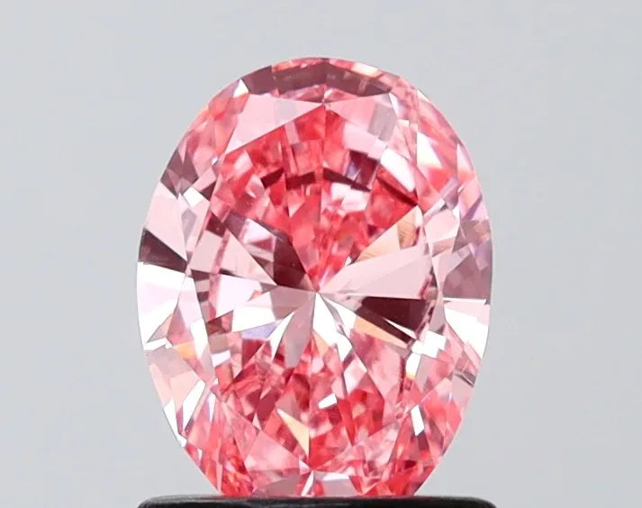 1.00ct Oval Lab Grown Diamond (Colour Fancy Vivid Pink, Clarity VS1, IGI Certified)