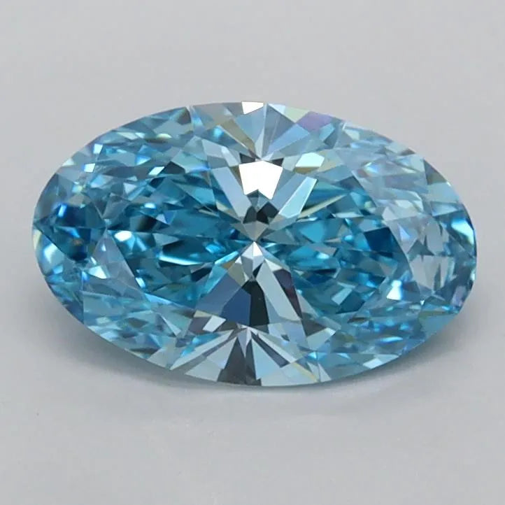1.01ct Oval Lab Grown Diamond (Colour Fancy Vivid Blue, Clarity VVS1, IGI Certified)