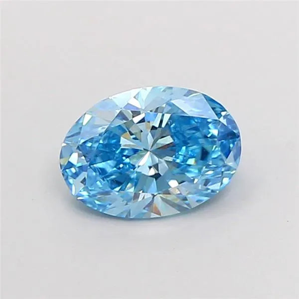 1.01ct Oval Lab Grown Diamond (Colour Fancy Vivid Blue, Clarity VVS2, IGI Certified)