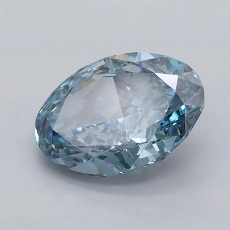 1.08ct Oval Lab Grown Diamond (Colour Fancy Vivid Blue, Clarity VVS1, IGI Certified)