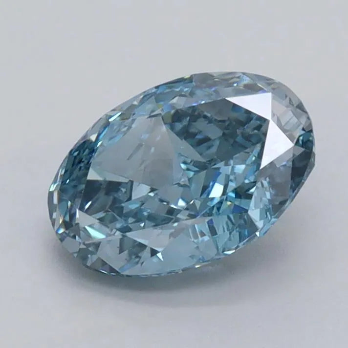 1.14ct Oval Lab Grown Diamond (Colour Fancy Vivid Blue, Clarity VVS1, IGI Certified)