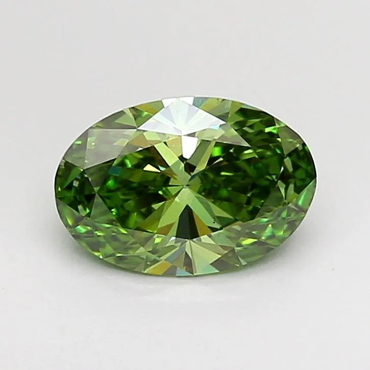1.16ct Oval Lab Grown Diamond (Colour Fancy Vivid Green, Clarity VS1, IGI Certified)
