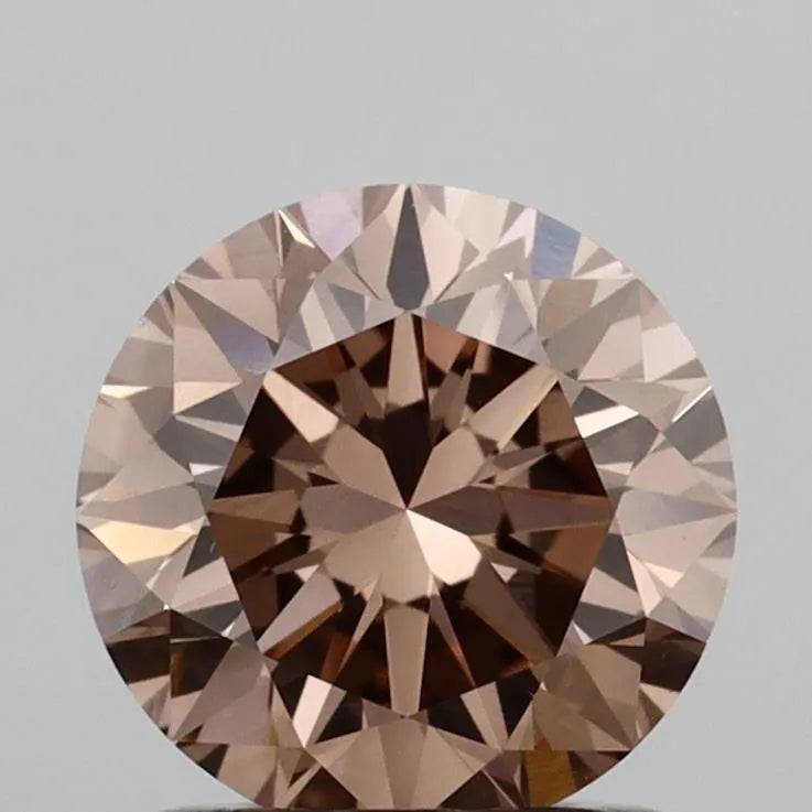 1.22ct Round Lab Grown Diamond (Colour Fancy Brown, Clarity VS1, Cut EX, IGI Certified)