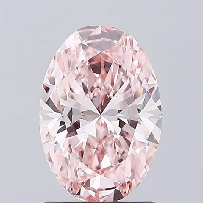 1.30ct Oval Lab Grown Diamond (Colour Fancy Vivid Pink, Clarity VVS2, IGI Certified)