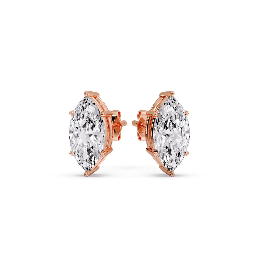 Marquise Diamond 6 Prong Stud Earrings