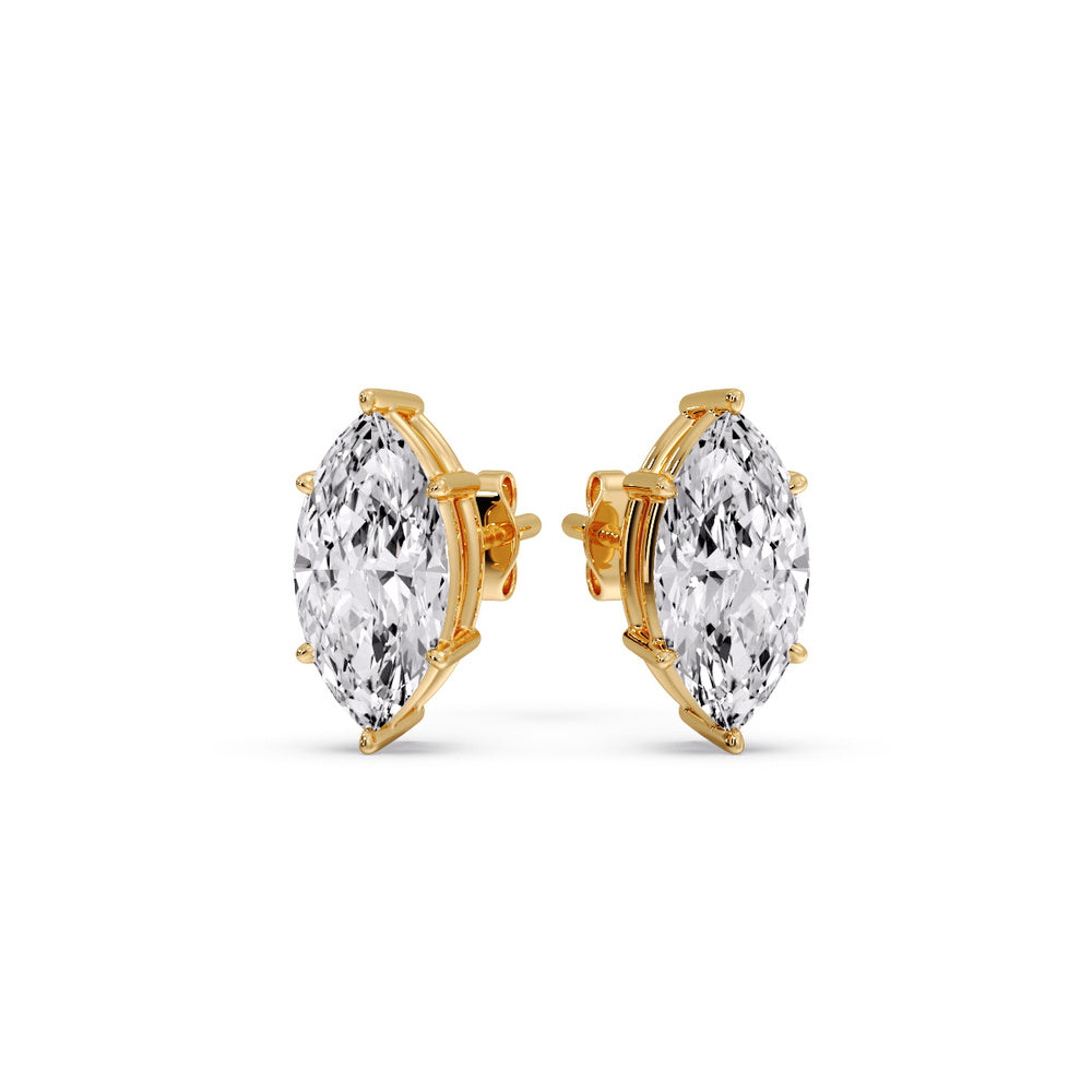 Marquise Diamond 6 Prong Stud Earrings