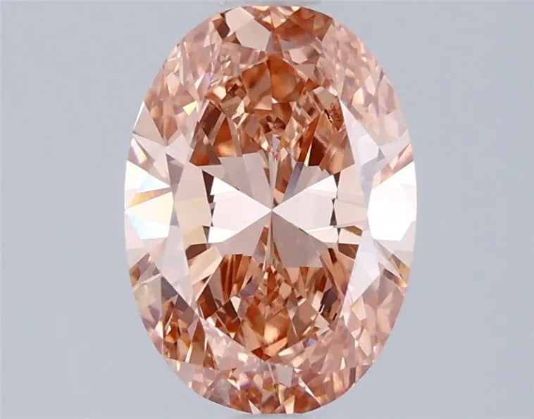 1.50ct Oval Lab Grown Diamond (Colour Fancy Vivid Brown Pink, Clarity VVS2, IGI Certified)