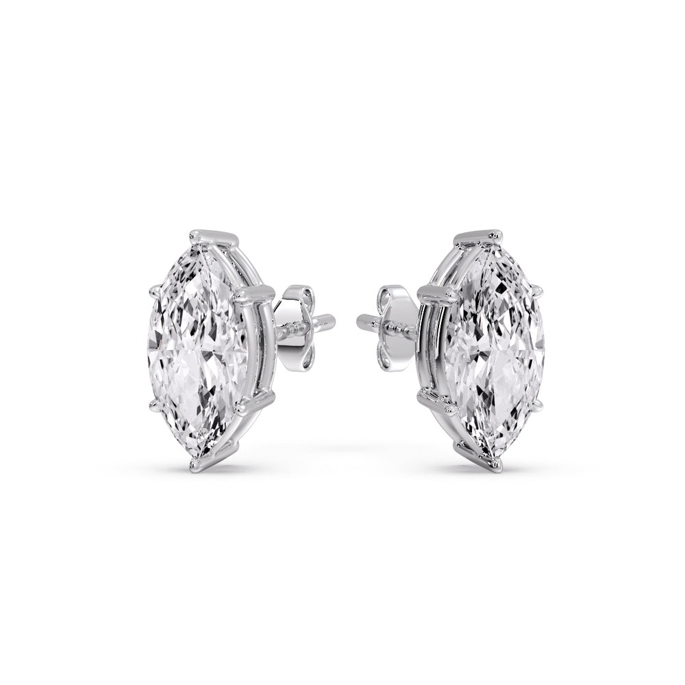 Marquise Diamond 6 Prong Stud Earrings