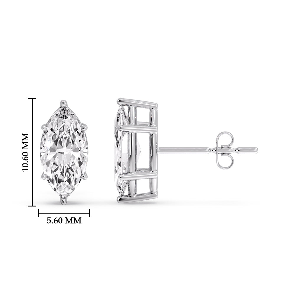 Marquise Diamond 6 Prong Stud Earrings