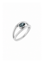 Eye of Elena Ring with Gray Blue Diamond