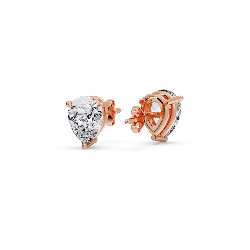 Diamond Pear Cut 3 Prong Earring