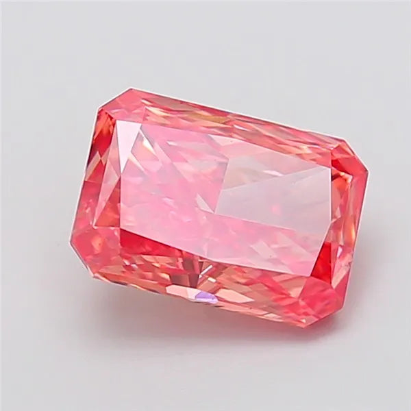 3.53ct Radiant Lab Grown Diamond (Colour Fancy Vivid Red, Clarity VS2, IGI Certified)