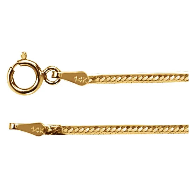14K Yellow Gold 1.5 mm Flexible Herringbone 18" Chain
