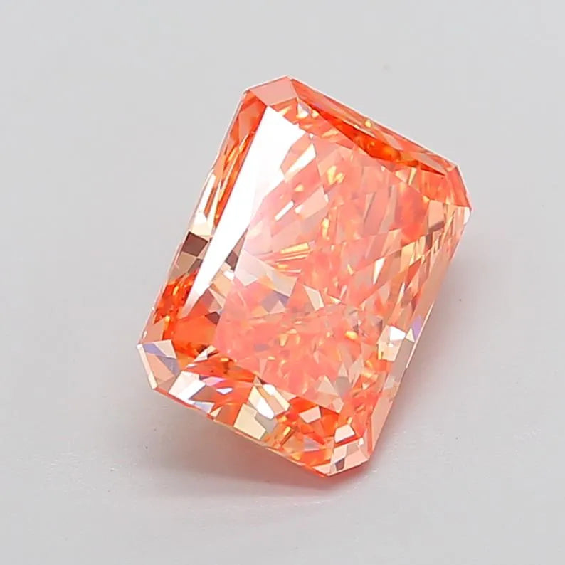 4.67ct Radiant Lab Grown Diamond (Colour Fancy Vivid Yellowish Orange, Clarity VVS2, IGI Certified)