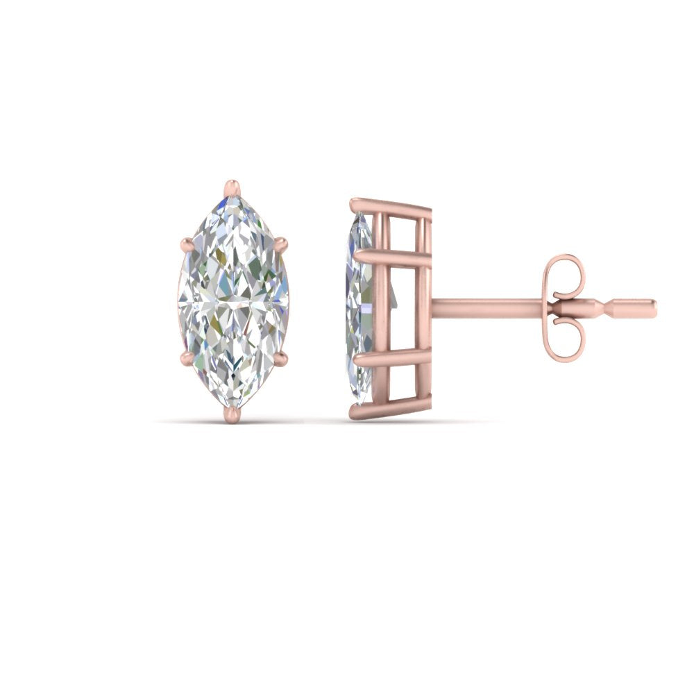 Marquise Diamond 6 Prong Stud Earrings