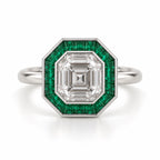Art Deco Emerald Halo Ring | 2.5ct Asscher
