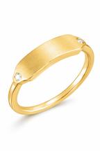 Name Plate ring with Diamonds