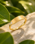 Name Plate Ring with Diamonds