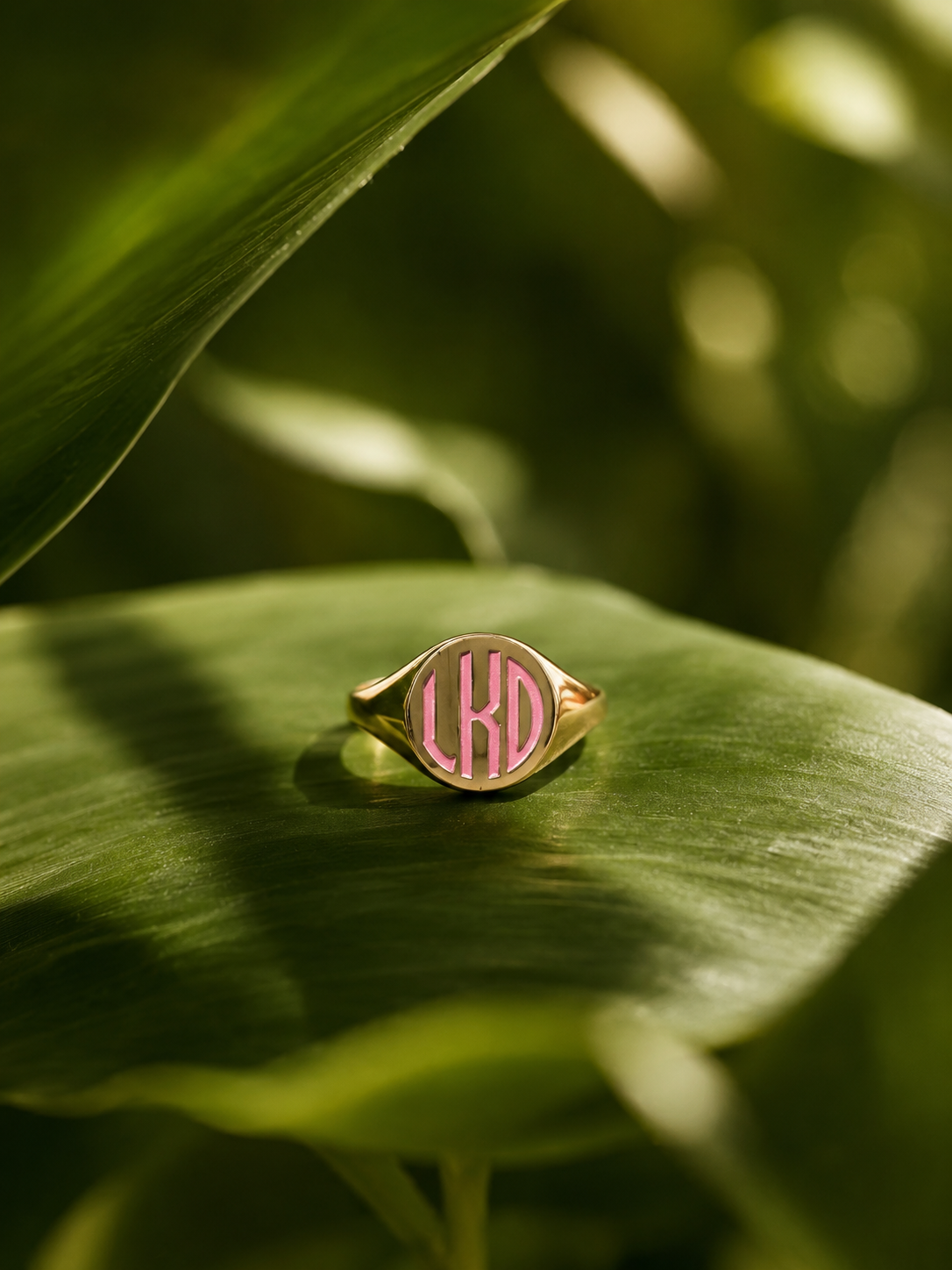 Monogram Letter Signet in Silver Ring
