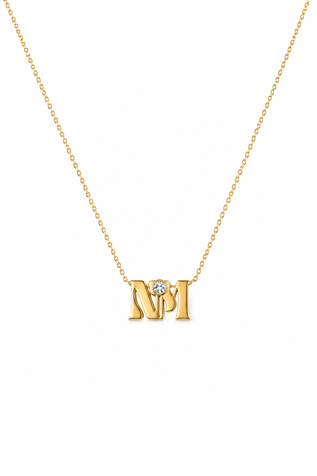 Double Initial Charm with Lab Diamond