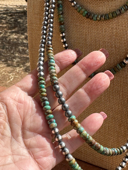 3 Strand Sterling Silver Navajo Pearl Style Beaded  Necklaces