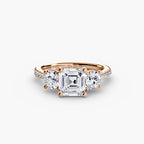 Three-Stone with Pavé Band