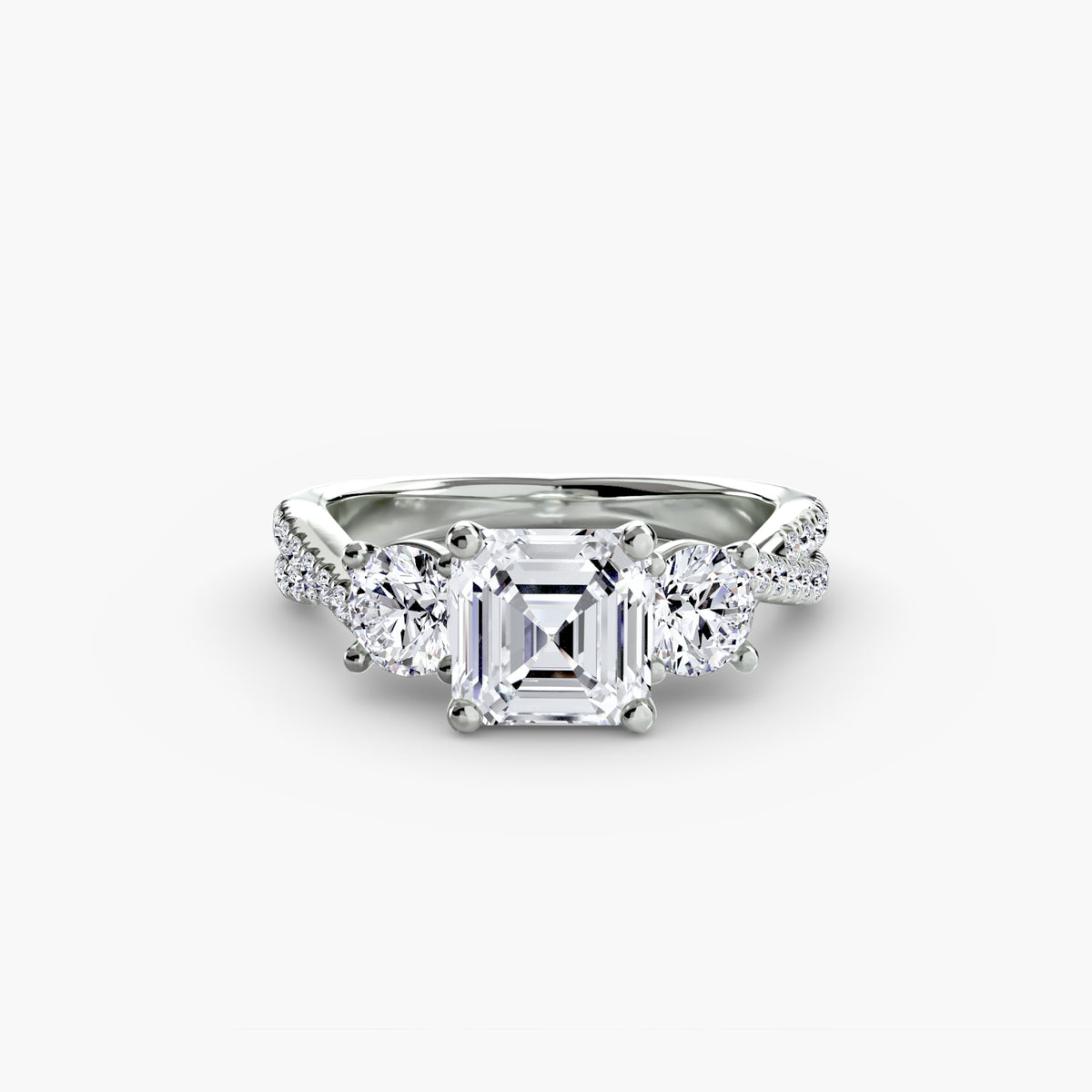 Three-Stone with Pavé Band 2