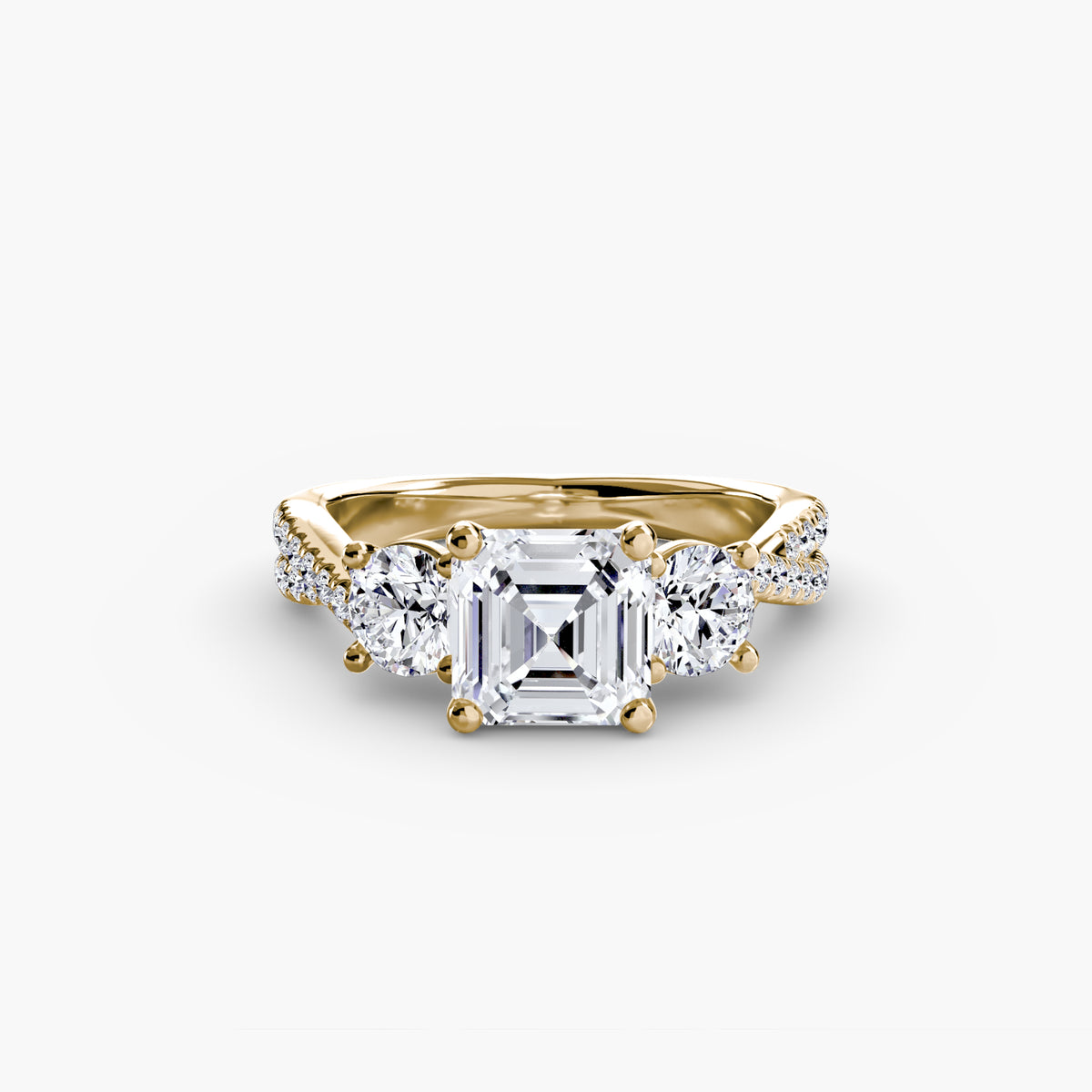 Three-Stone with Pavé Band 2