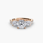 Three-Stone Ring with Pavé Band 4