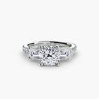 Three-Stone Ring with Pavé Band 4