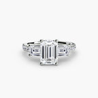 Three-Stone Ring with Pavé Band 4