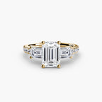 Three-Stone Ring with Pavé Band 4