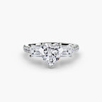 Three-Stone Ring with Pavé Band 4