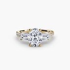 Three-Stone Ring with Pavé Band 4