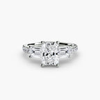 Three-Stone Ring with Pavé Band 4
