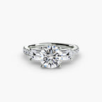 Three-Stone Ring with Pavé Band 4