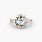 Three-Stone Ring with Halo 2
