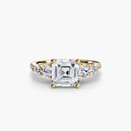 Five Stone Ring with Pavé Band
